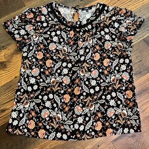 Angels Forever Young Floral Black and White Blouse Top